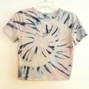 Hollister Cropped Tee Tie Dye T-Shirt Short Sleeve MultiColor Womens JRs Sz Med